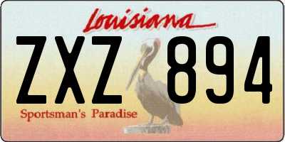 LA license plate ZXZ894