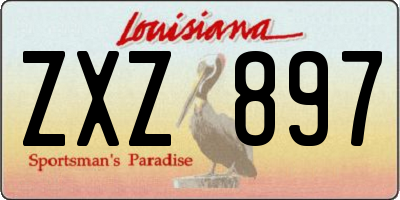 LA license plate ZXZ897