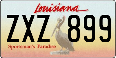 LA license plate ZXZ899