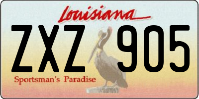 LA license plate ZXZ905
