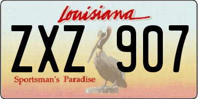 LA license plate ZXZ907