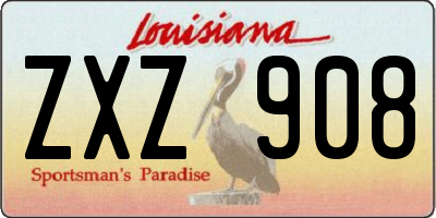 LA license plate ZXZ908