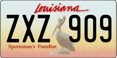 LA license plate ZXZ909