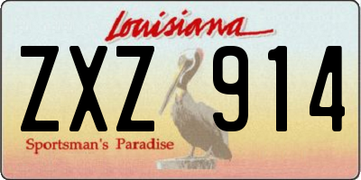 LA license plate ZXZ914