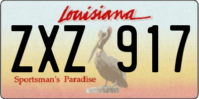 LA license plate ZXZ917