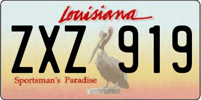 LA license plate ZXZ919