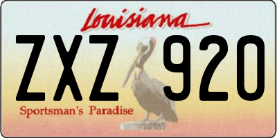 LA license plate ZXZ920
