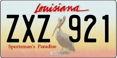 LA license plate ZXZ921