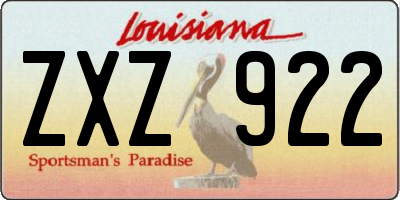 LA license plate ZXZ922