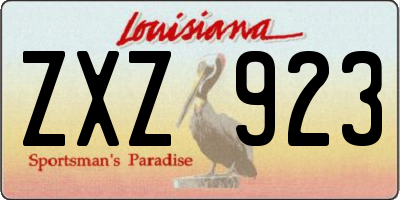 LA license plate ZXZ923