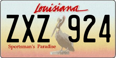 LA license plate ZXZ924