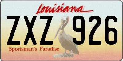 LA license plate ZXZ926
