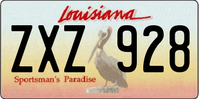 LA license plate ZXZ928