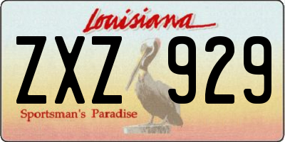 LA license plate ZXZ929