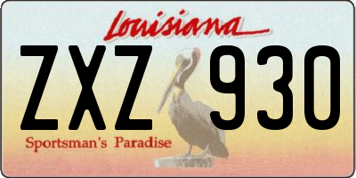 LA license plate ZXZ930