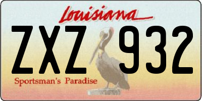 LA license plate ZXZ932