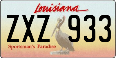 LA license plate ZXZ933