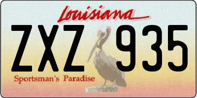 LA license plate ZXZ935