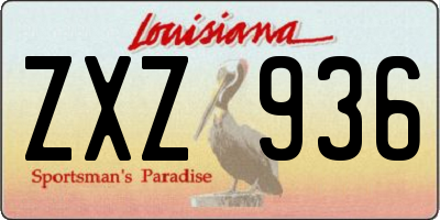 LA license plate ZXZ936