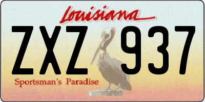 LA license plate ZXZ937