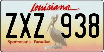 LA license plate ZXZ938