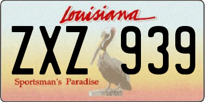 LA license plate ZXZ939
