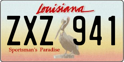 LA license plate ZXZ941