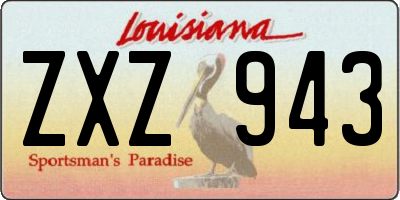 LA license plate ZXZ943