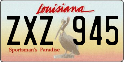 LA license plate ZXZ945