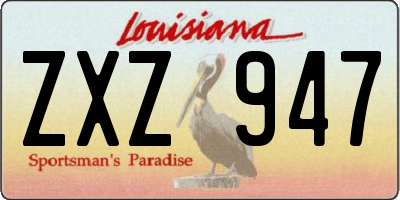 LA license plate ZXZ947