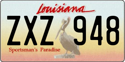 LA license plate ZXZ948