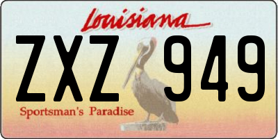 LA license plate ZXZ949