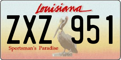 LA license plate ZXZ951