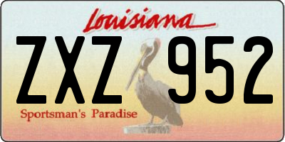 LA license plate ZXZ952