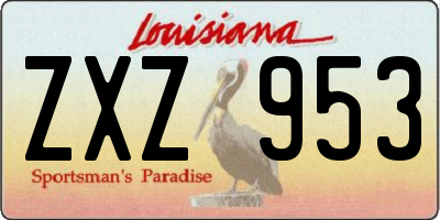 LA license plate ZXZ953