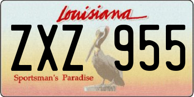 LA license plate ZXZ955