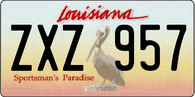 LA license plate ZXZ957