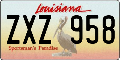 LA license plate ZXZ958