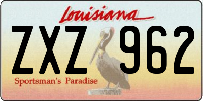 LA license plate ZXZ962