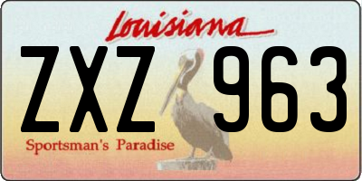 LA license plate ZXZ963