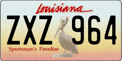 LA license plate ZXZ964