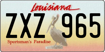 LA license plate ZXZ965