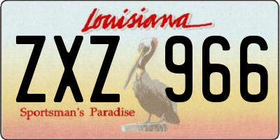 LA license plate ZXZ966