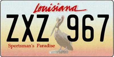 LA license plate ZXZ967