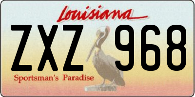 LA license plate ZXZ968