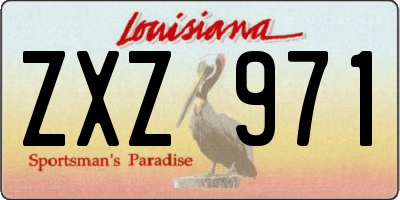 LA license plate ZXZ971