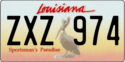 LA license plate ZXZ974