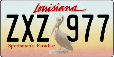 LA license plate ZXZ977