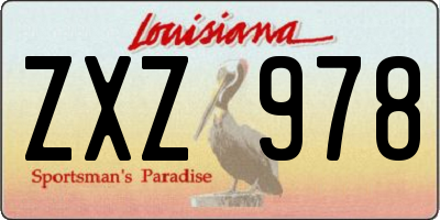 LA license plate ZXZ978