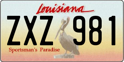 LA license plate ZXZ981
